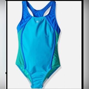 NWT‎ Speedo Size 16 Cyan One Piece Girls Swimwear